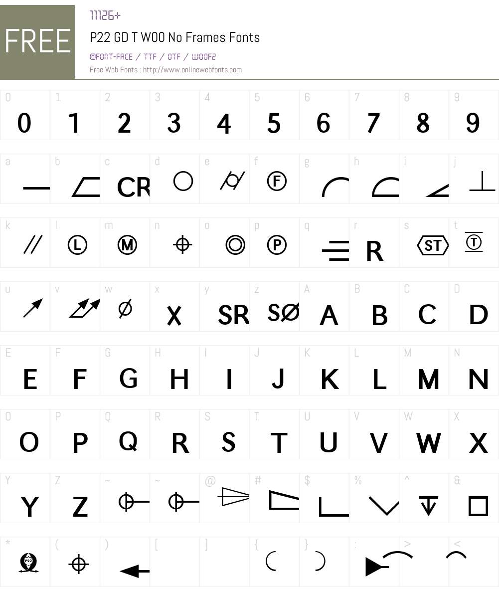 P22GDTW00-NoFrames Font Screenshots