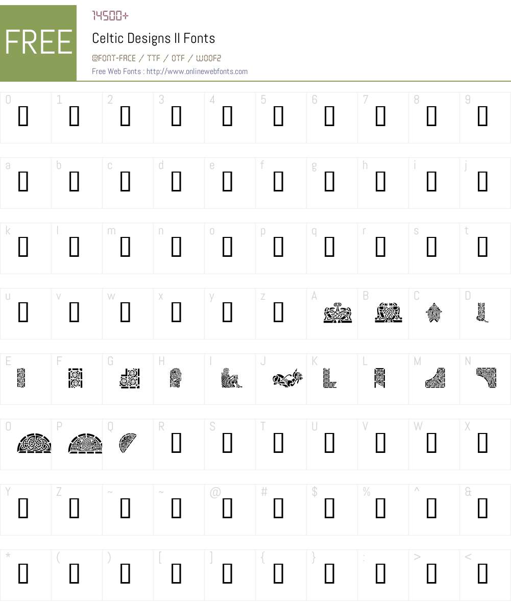 Celtic Designs II Font Screenshots