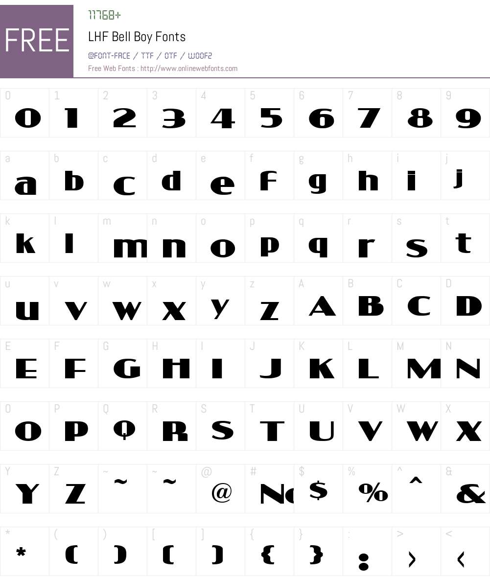 LHF Bell Boy Font Screenshots