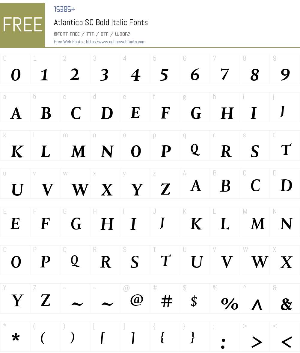 Atlantica SC Font Screenshots
