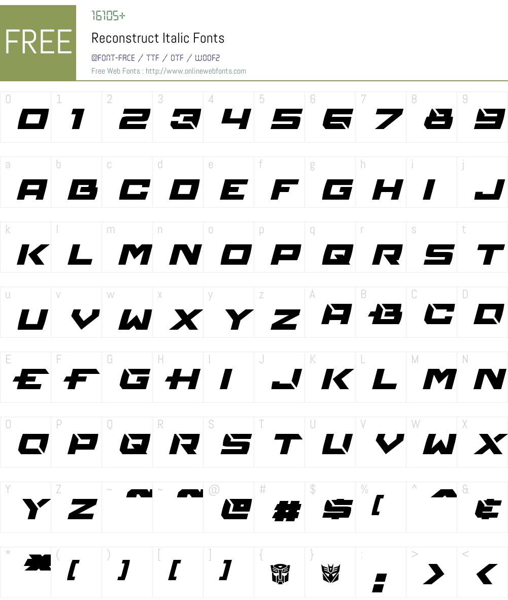Reconstruct Font Screenshots