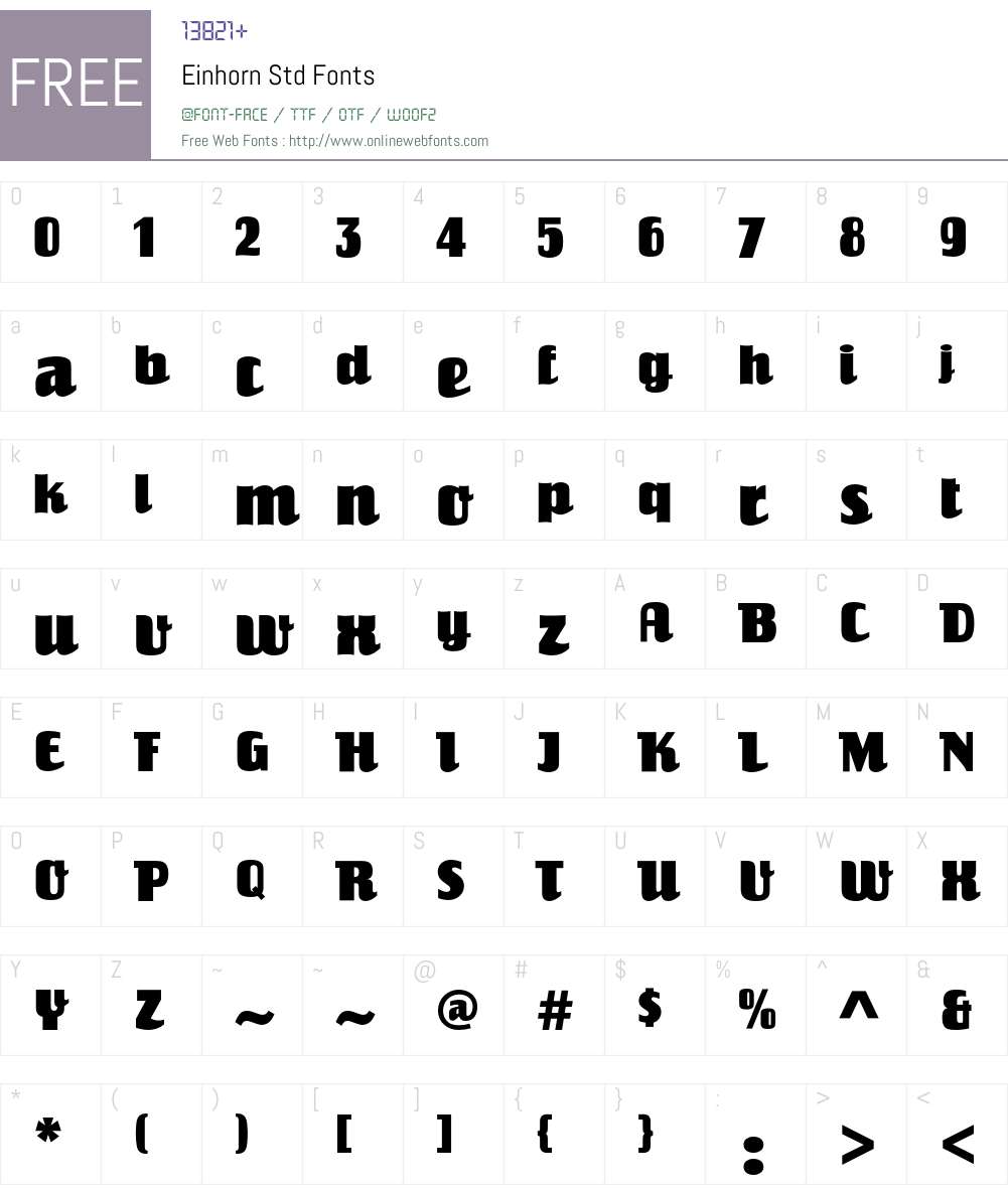 Einhorn Std Font Screenshots