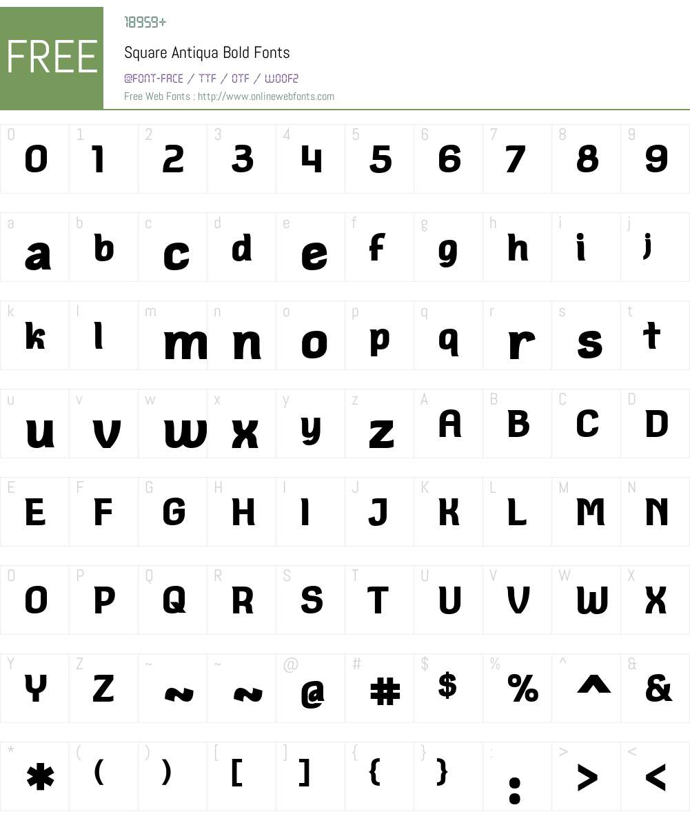Square Antiqua Font Screenshots