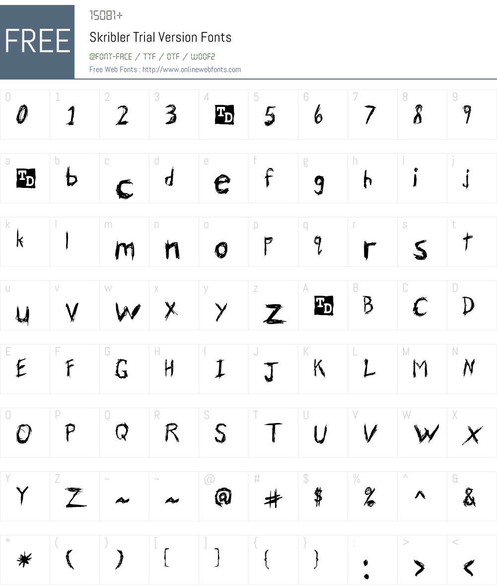 Skribler Trial Version Font Screenshots