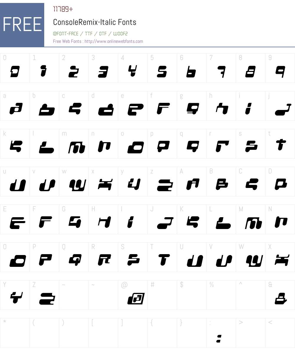 ConsoleRemix Font Screenshots