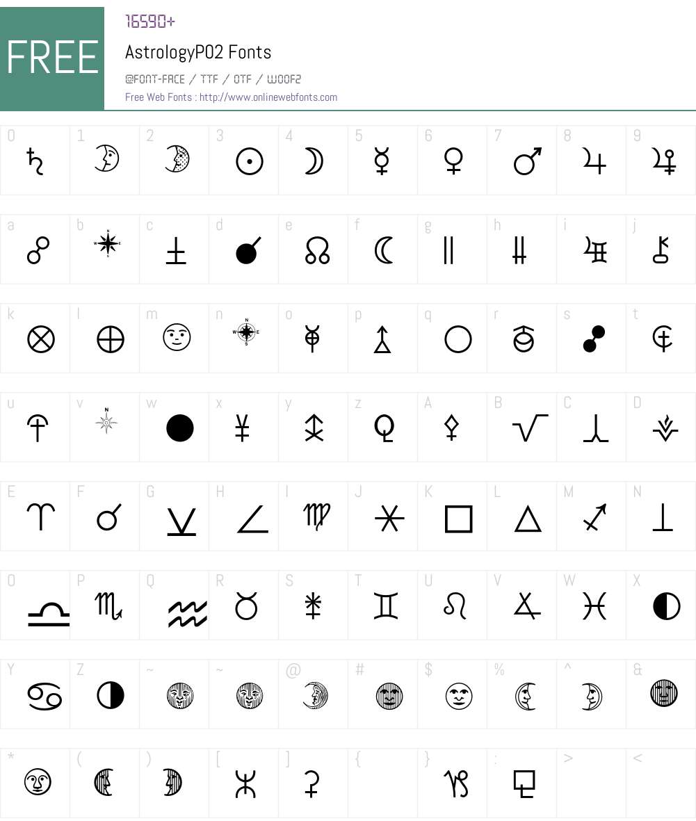 Astrology Font Screenshots