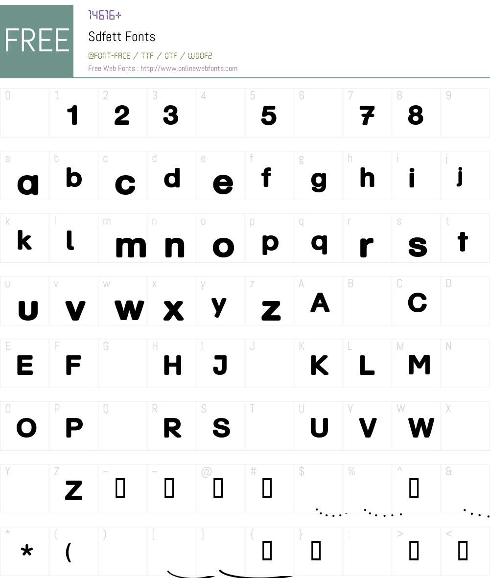 Sdfett Font Screenshots
