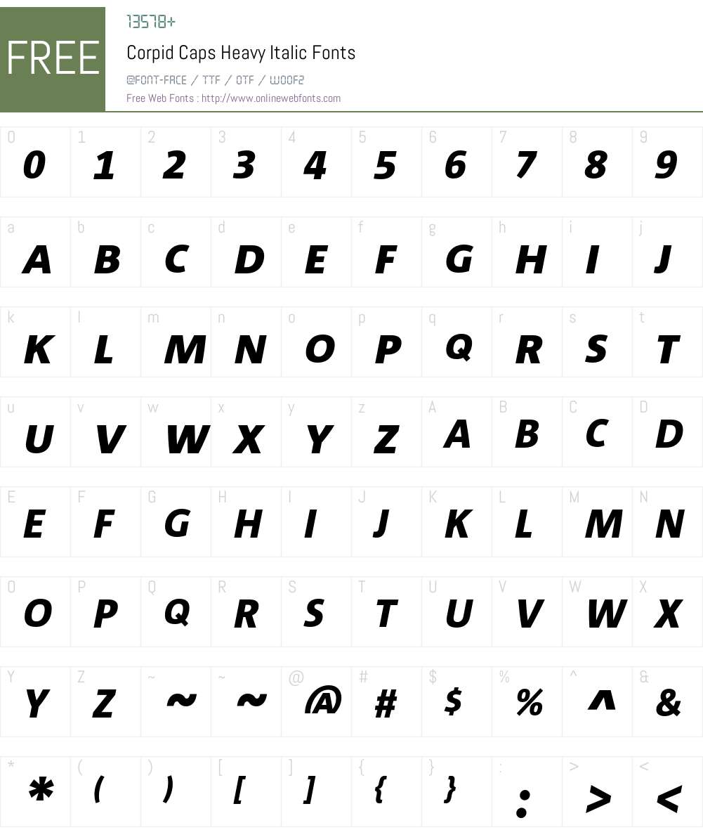 Corpid Caps Font Screenshots