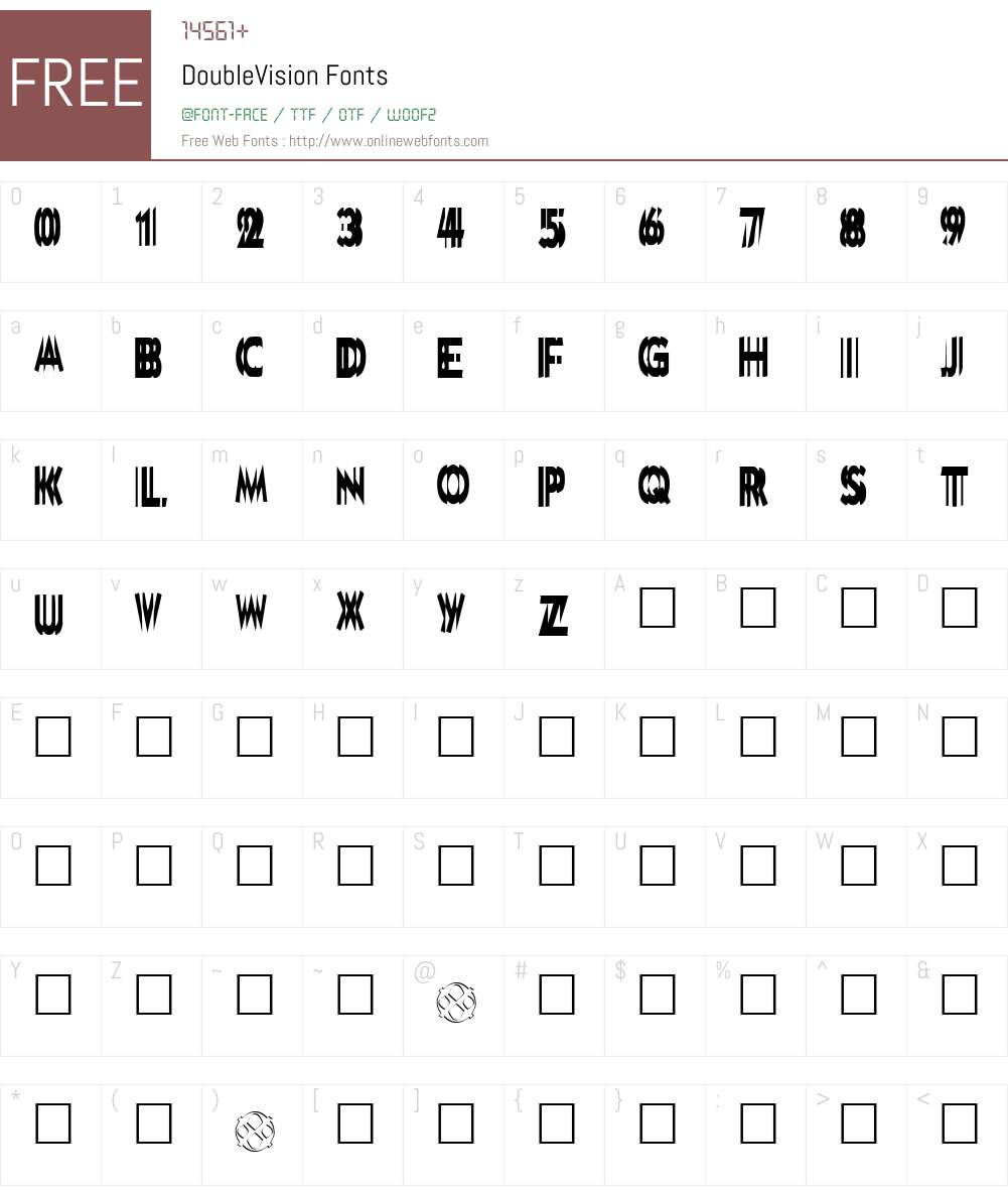 DoubleVision Font Screenshots