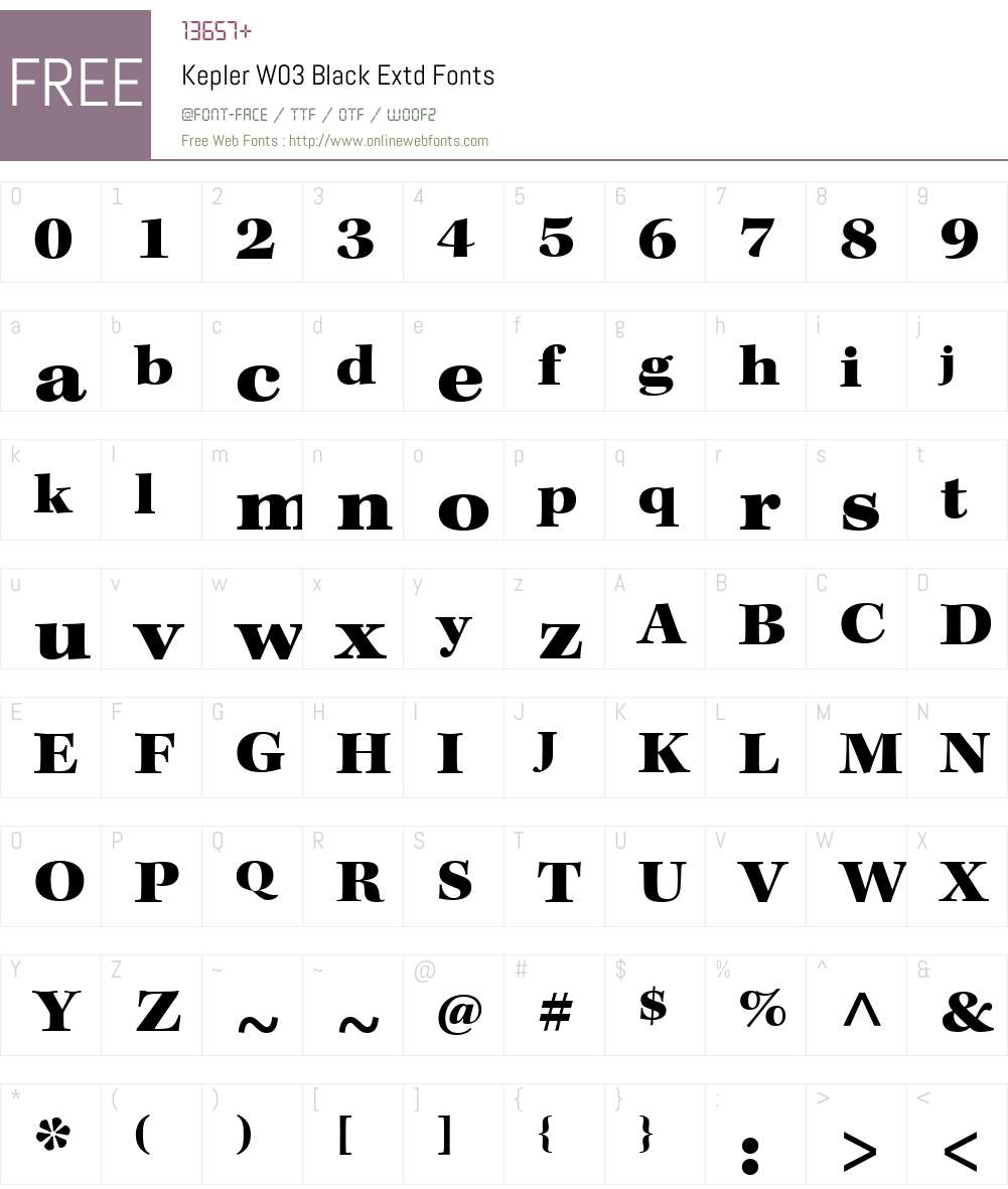 KeplerW03-BlackExtd Font Screenshots