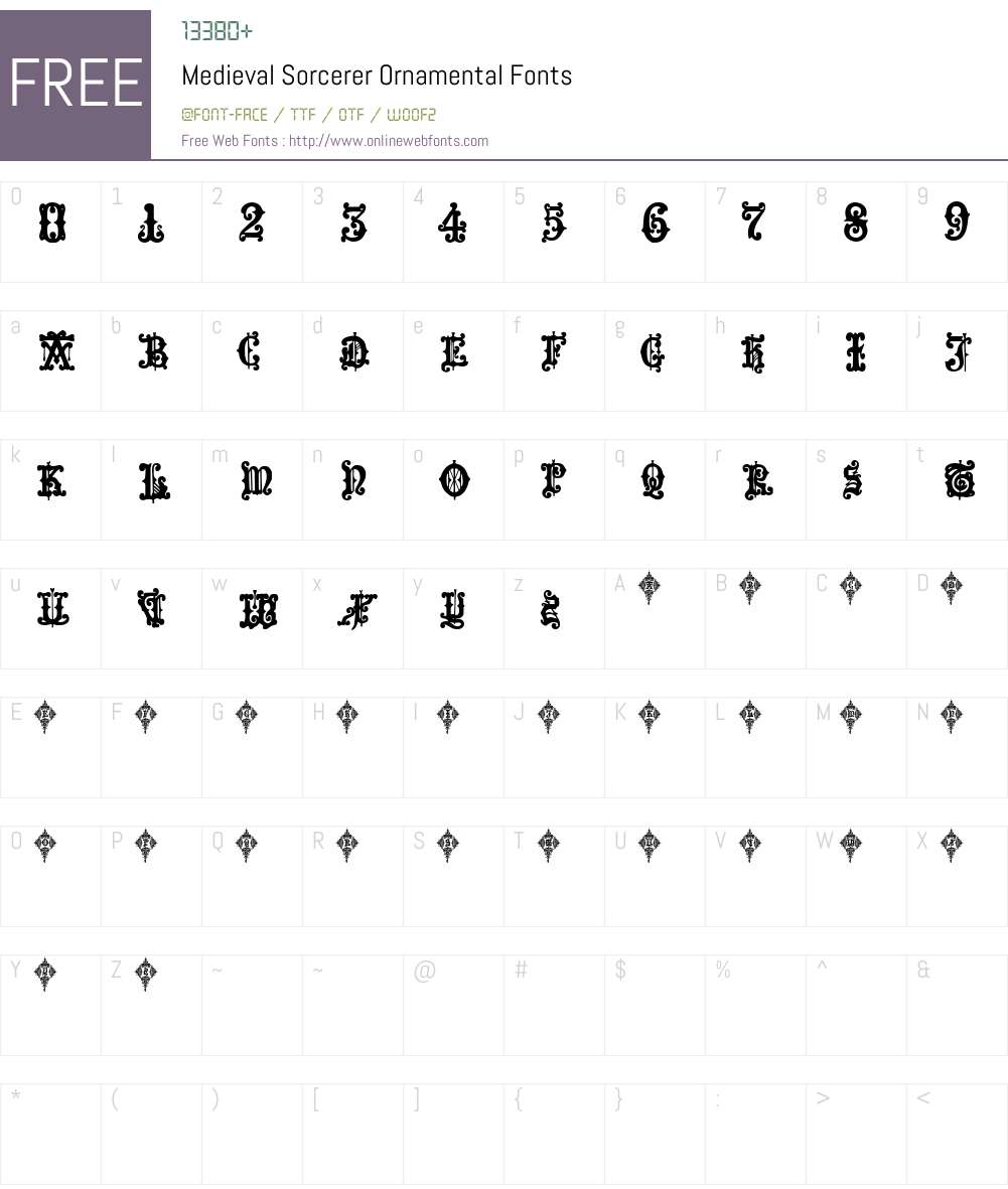 Medieval Sorcerer Ornamental Font Screenshots