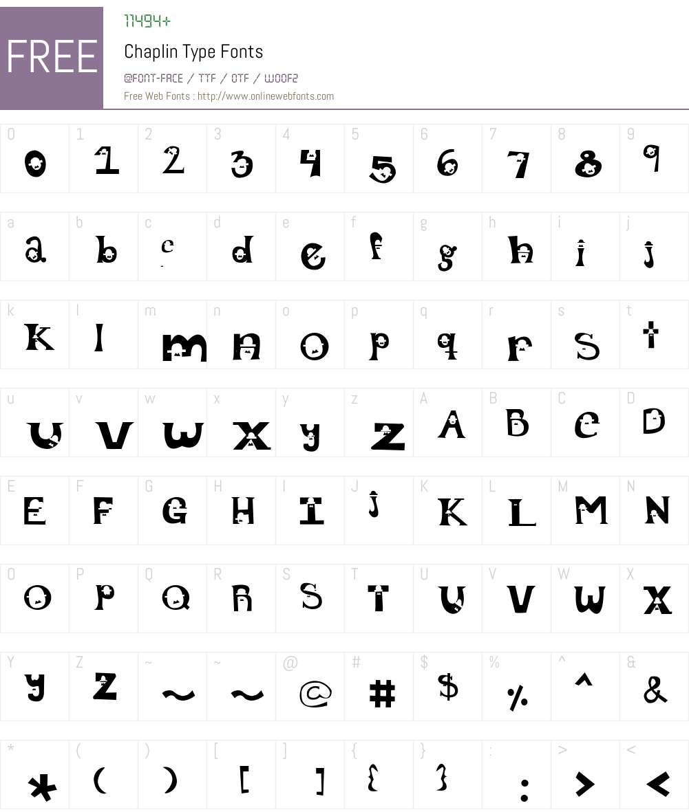 Chaplin Type Font Screenshots