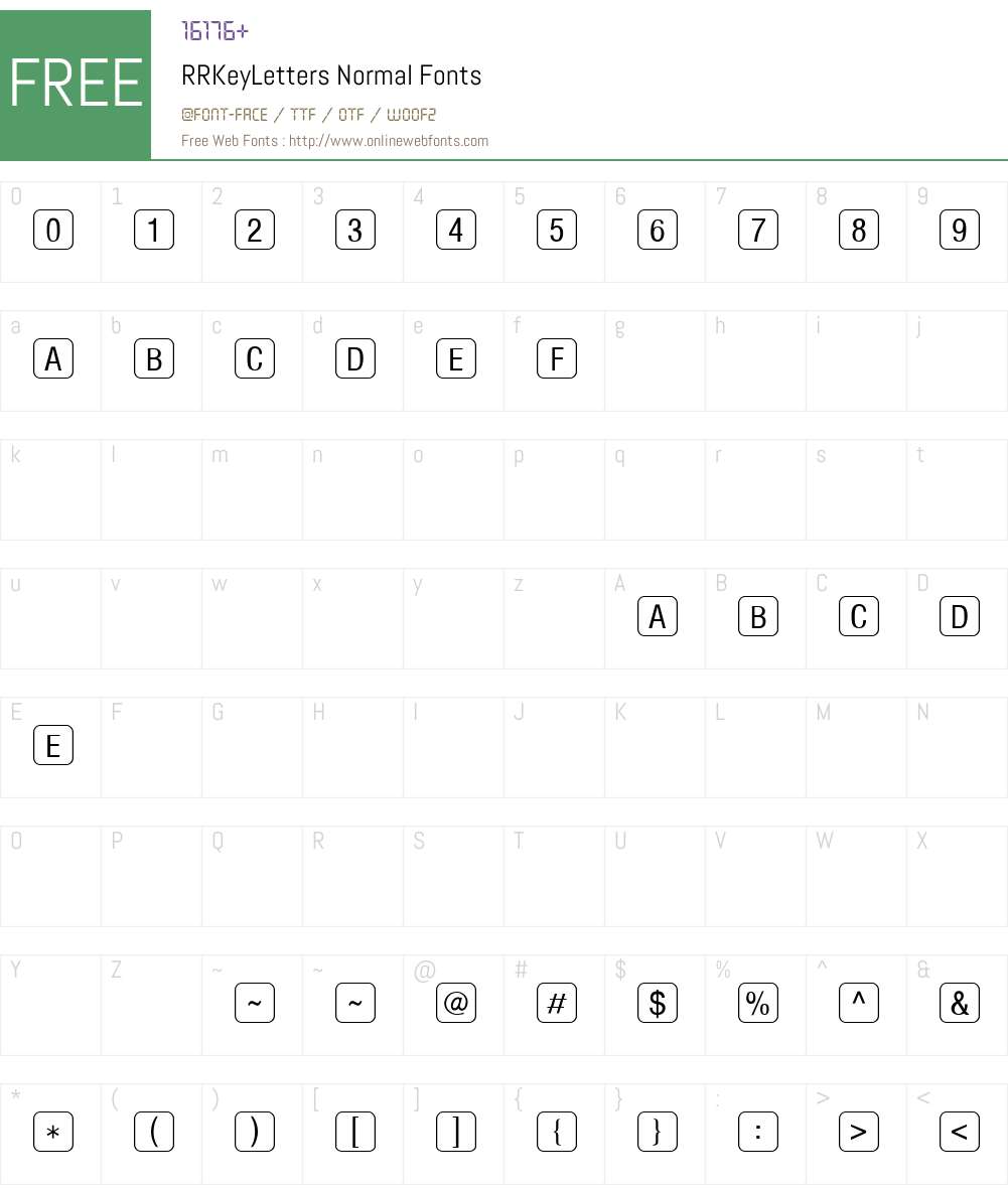 RRKeyLetters Font Screenshots