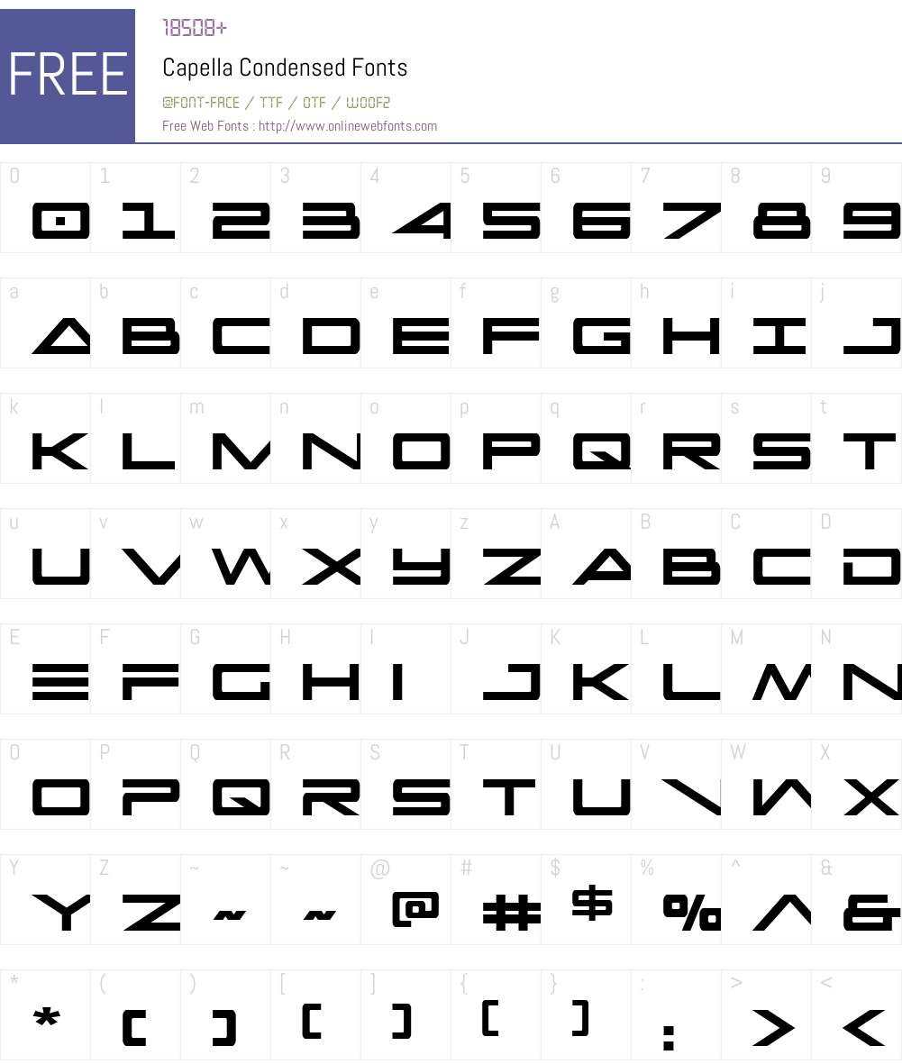 Capella Condensed Font Screenshots