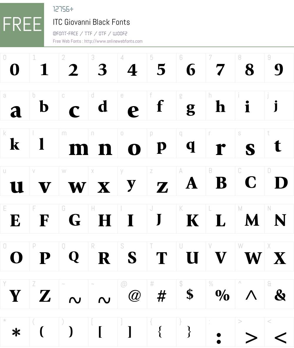 ITC Giovanni Font Screenshots