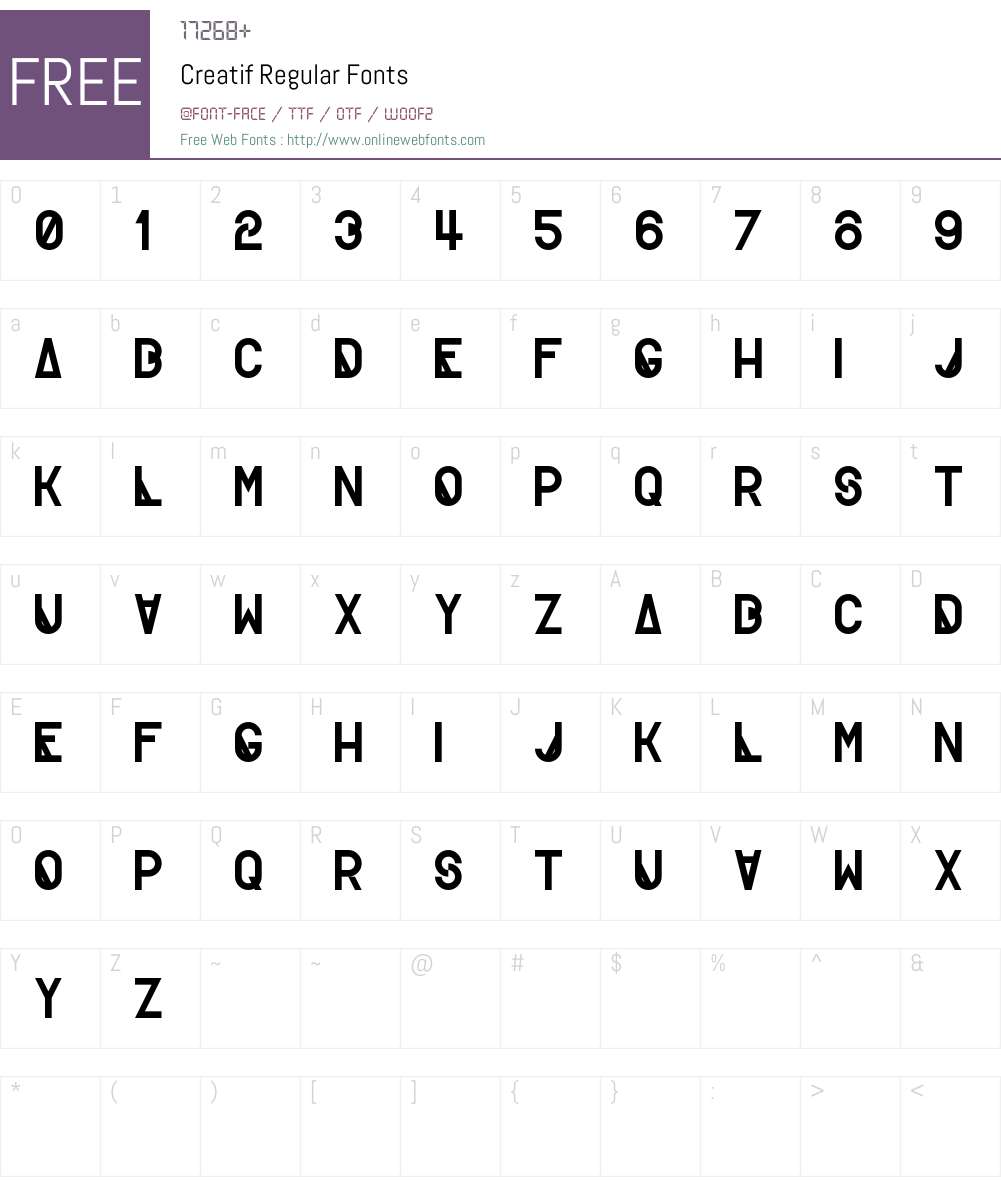 Creatif Font Screenshots