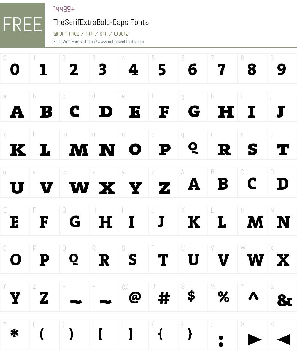 The Serif Extra Bold- Font Screenshots