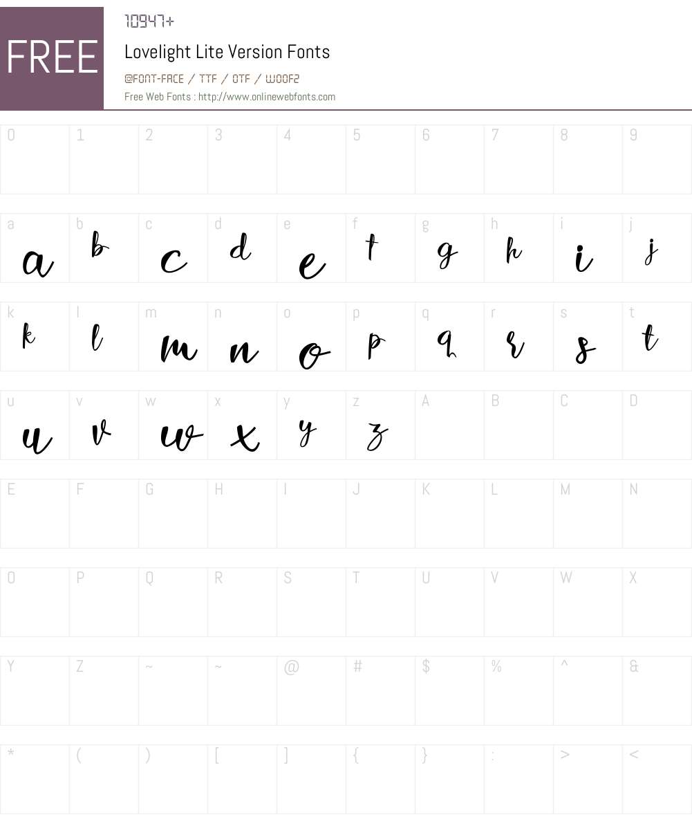 Lovelight Lite Version 1.000 Fonts Free Download - OnlineWebFonts.COM