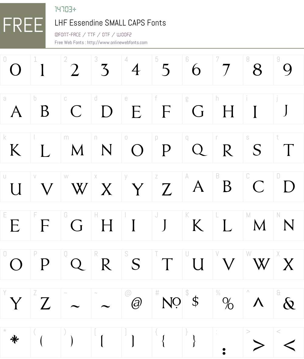 LHF Essendine SMALL CAPS Font Screenshots