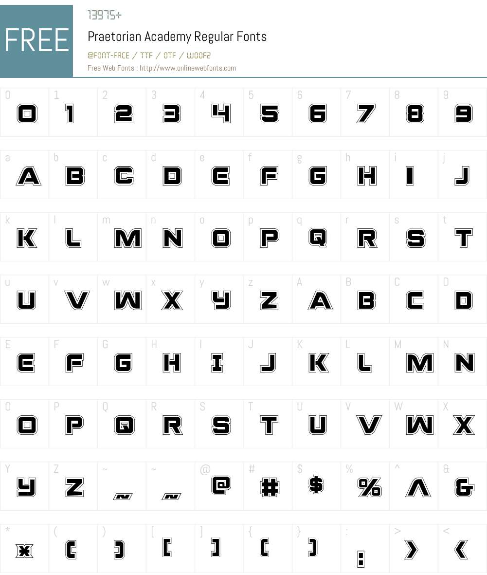 Praetorian Academy Font Screenshots