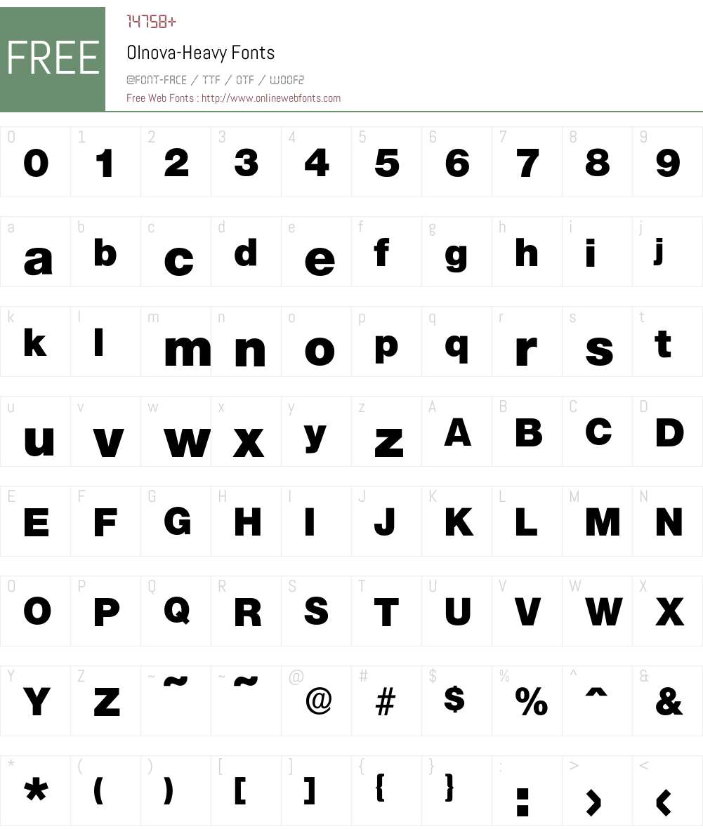 Olnova-Heavy Font Screenshots