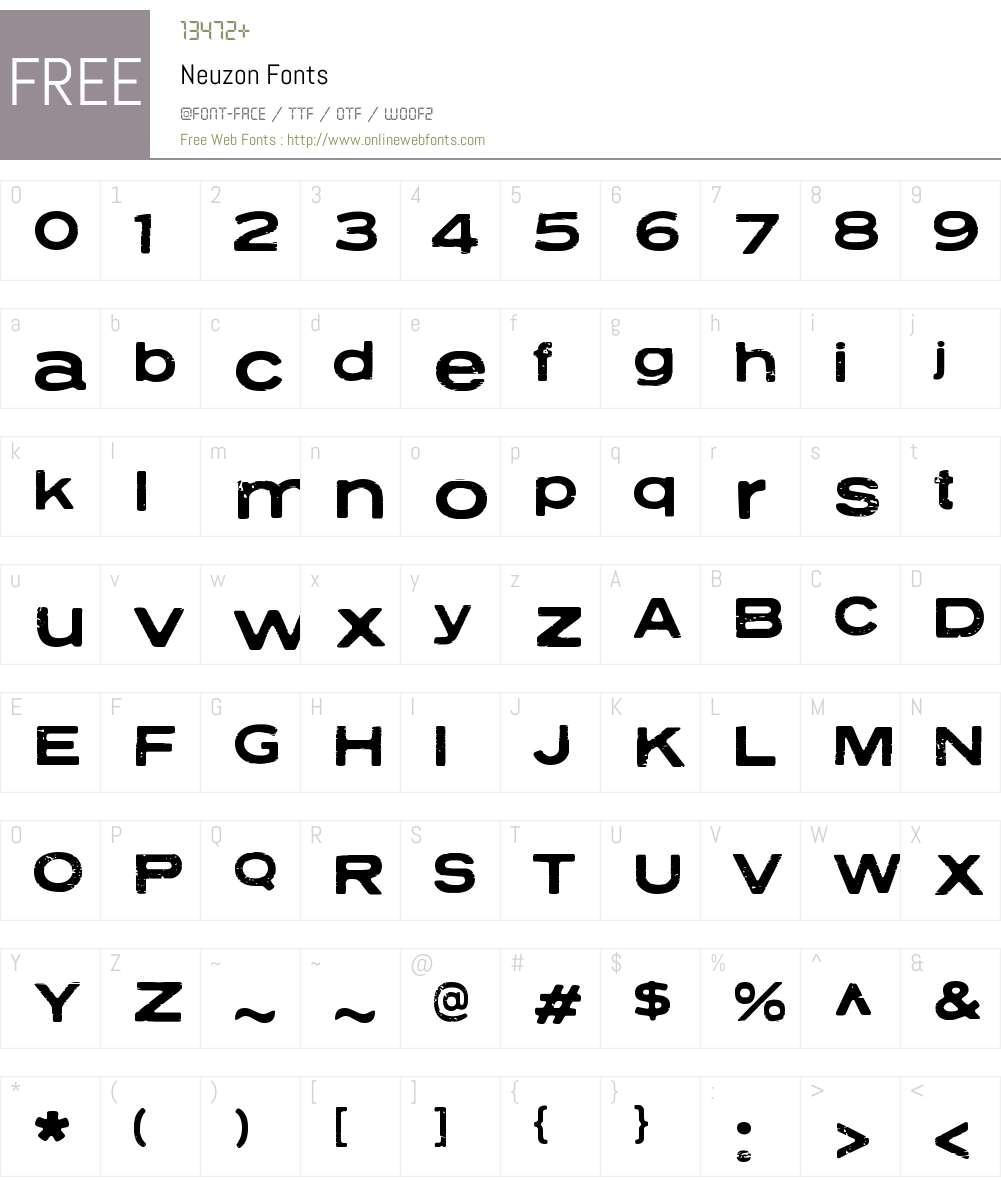 Neuzon Font Screenshots