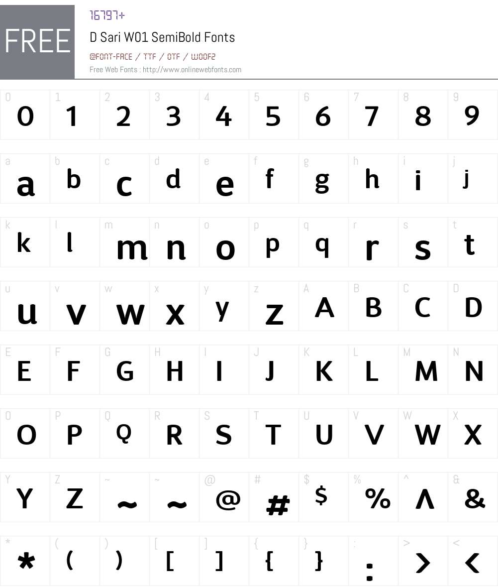 DSariW01-SemiBold Font Screenshots