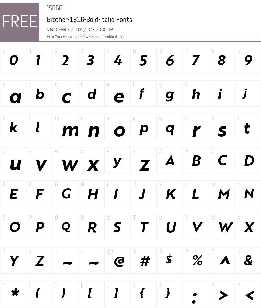 Brother 1816 Font Screenshots