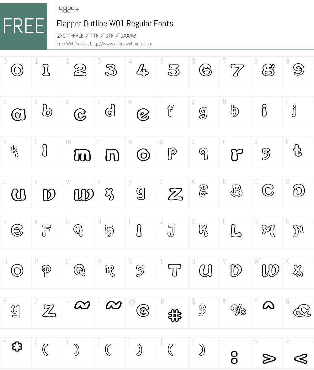 FlapperOutlineW01-Regular Font Screenshots