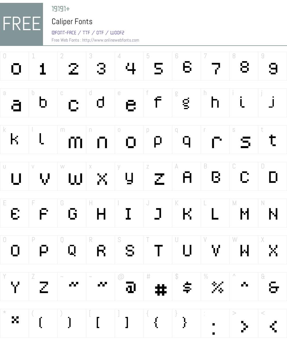 Caliper Font Screenshots