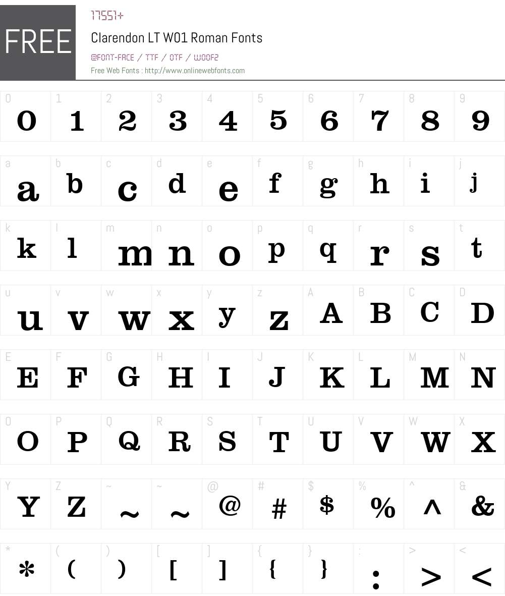 ClarendonLTW01-Roman Font Screenshots