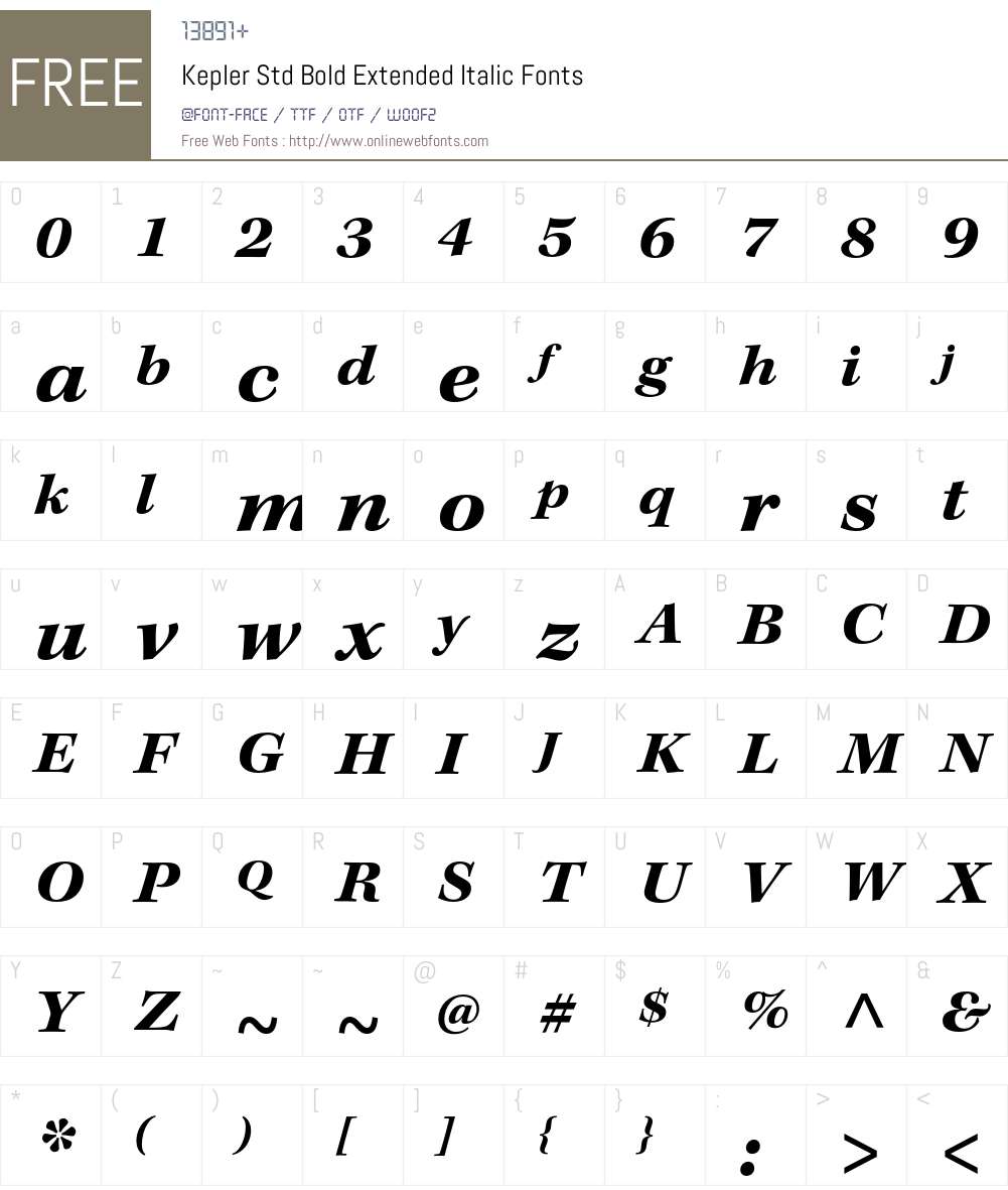 Kepler Std Font Screenshots