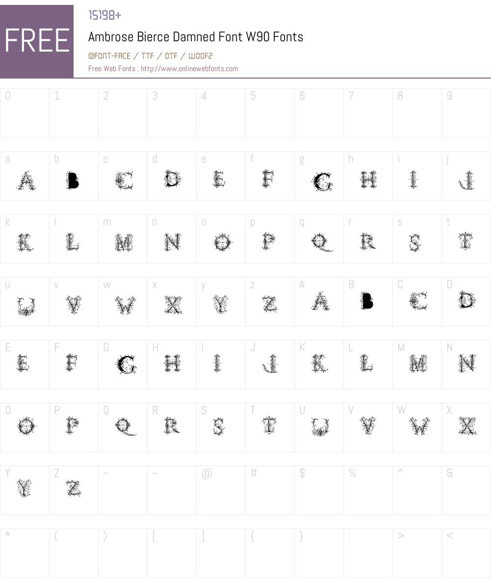 AmbroseBierceDamnedFontW90 Font Screenshots