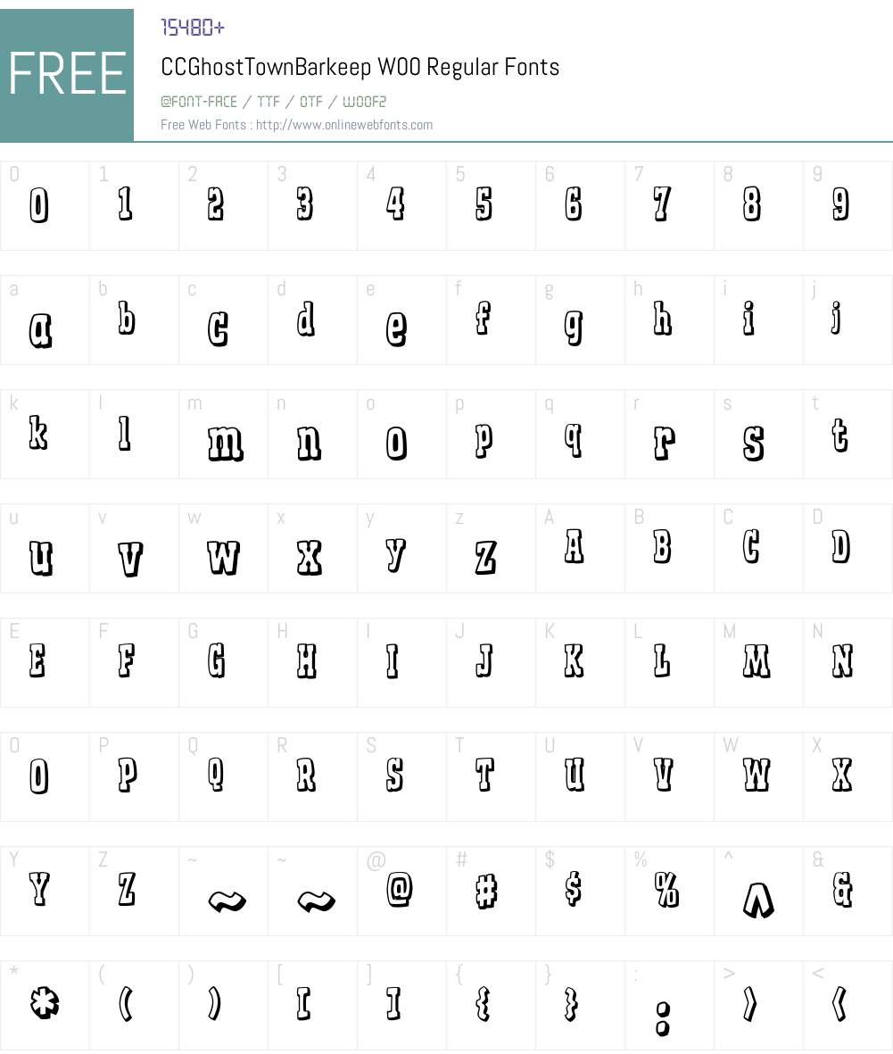 CCGhostTownBarkeepW00-Rg Font Screenshots