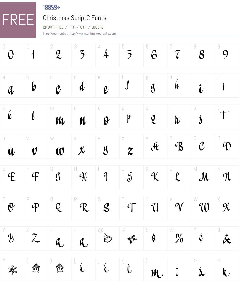 Christmas ScriptC Font Screenshots