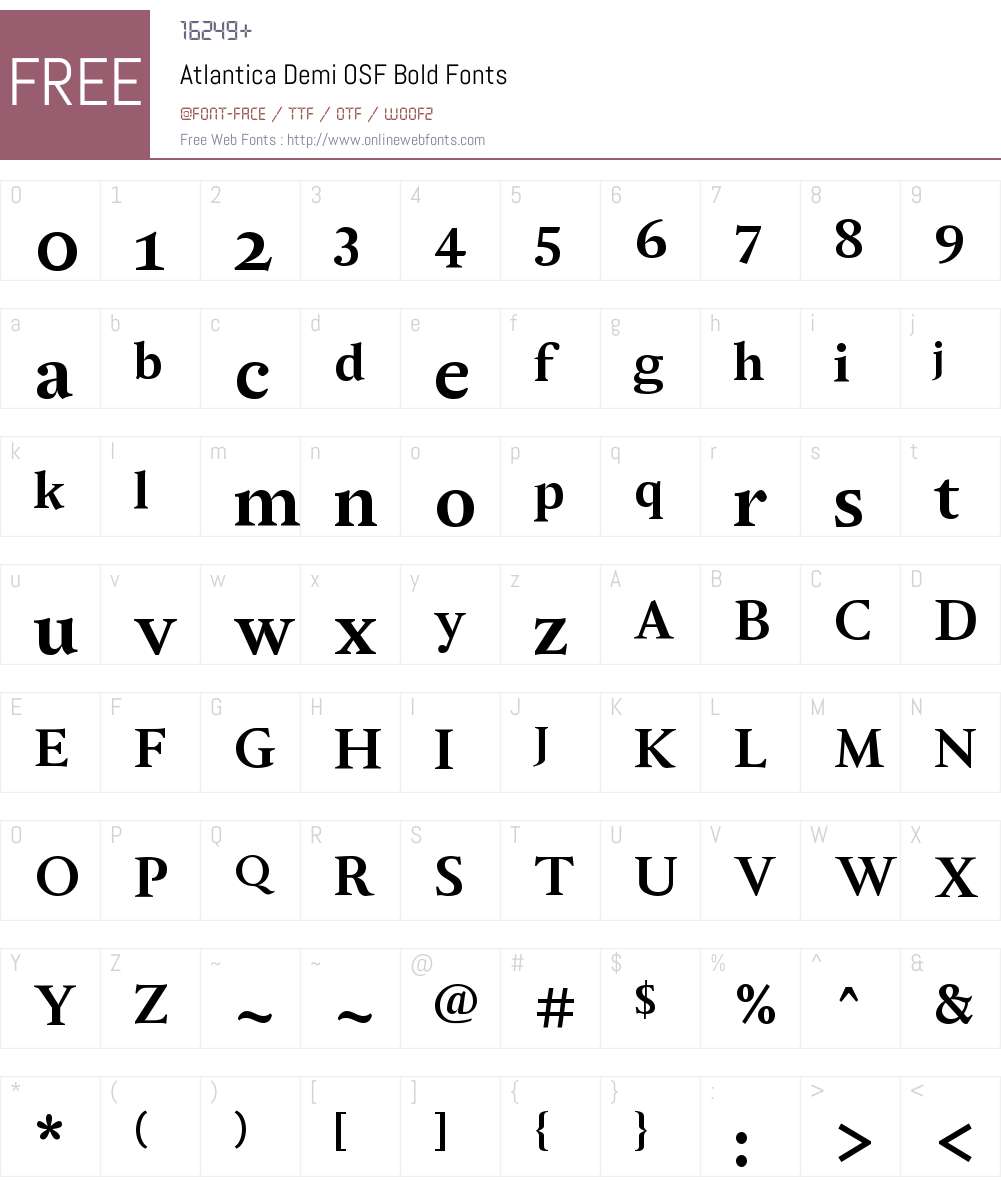 Atlantica Demi OSF Font Screenshots