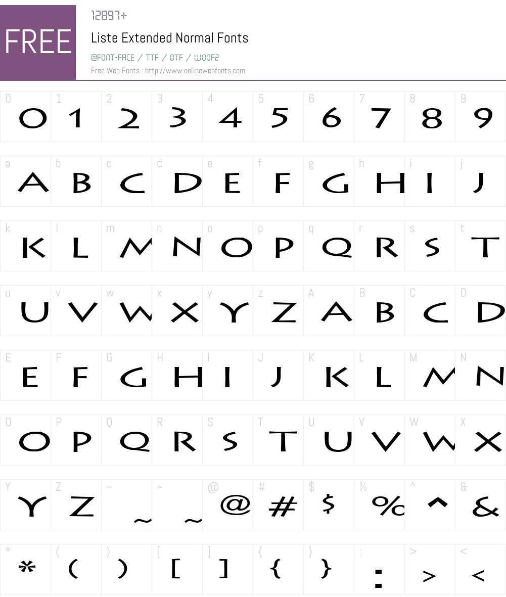 Liste Extended Font Screenshots