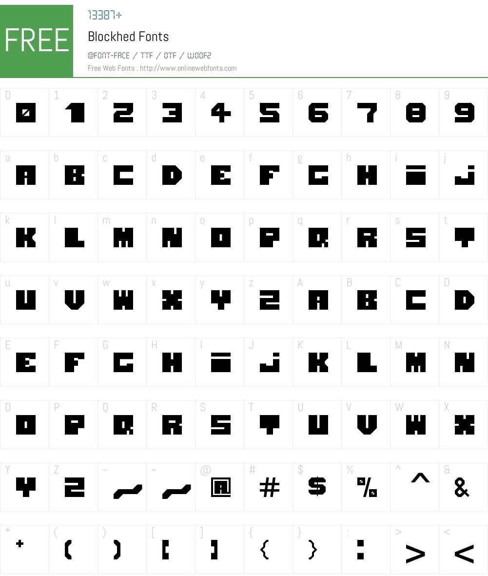Blockhed Font Screenshots