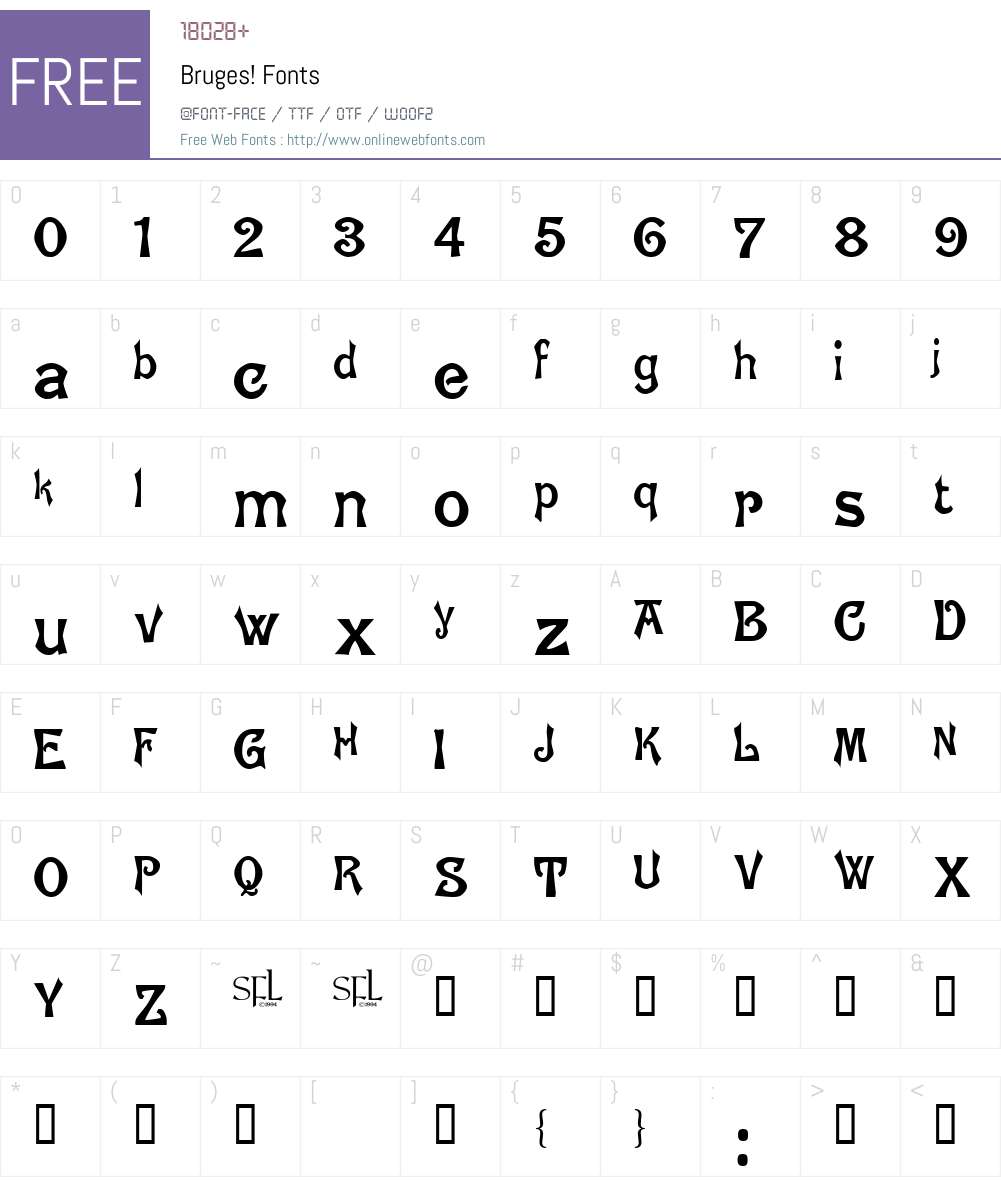 Bruges! Font Screenshots