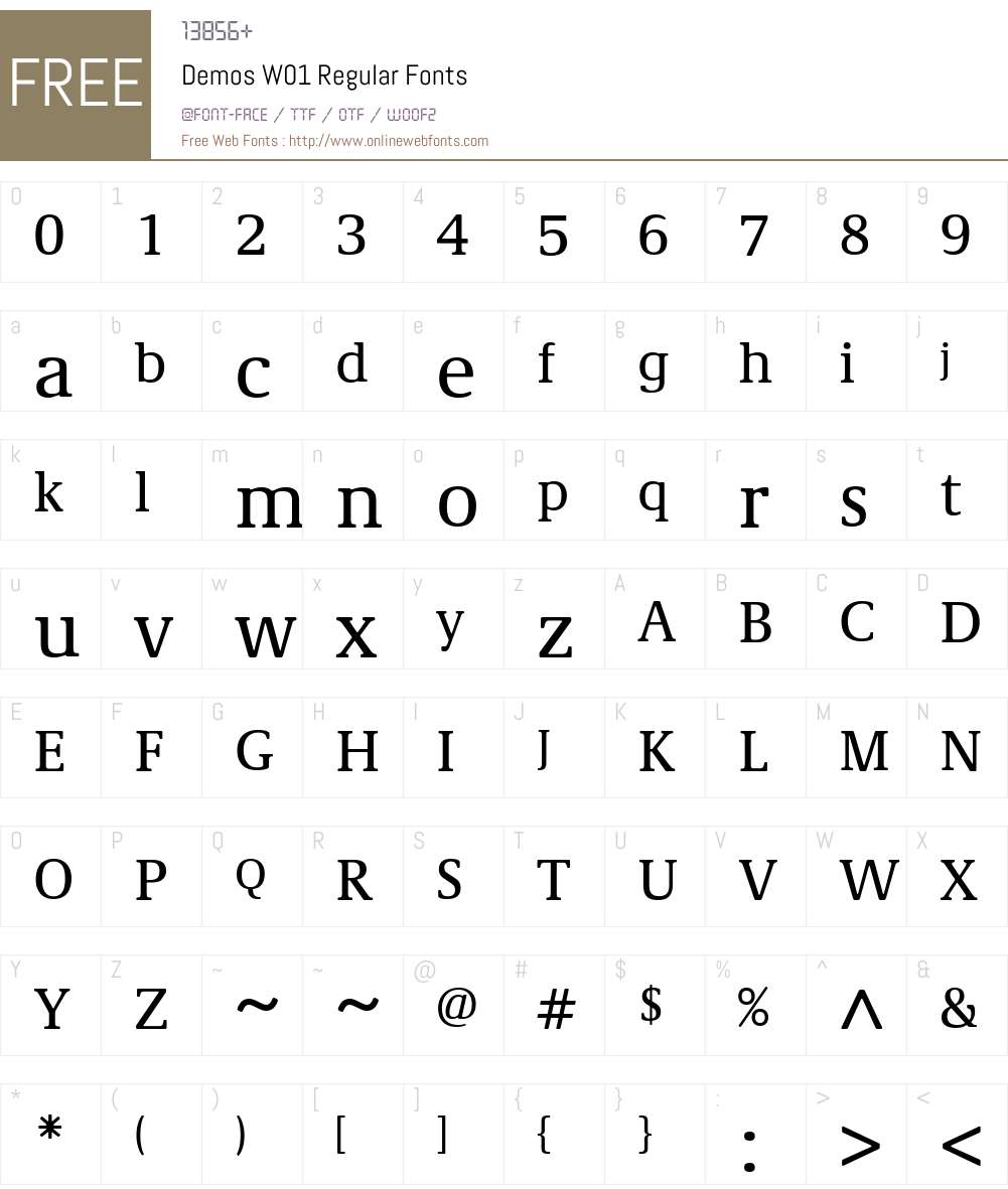 DemosW01-Regular Font Screenshots