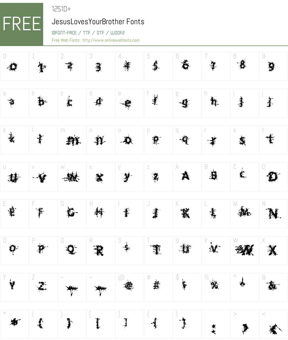 JesusLovesYourBrother Font Screenshots