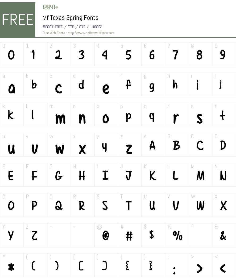 Mf Texas Spring Font Screenshots