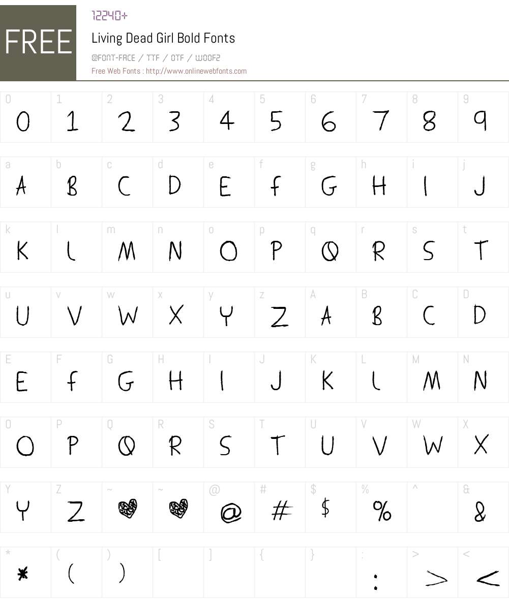 Living Dead Girl Bold Font Screenshots