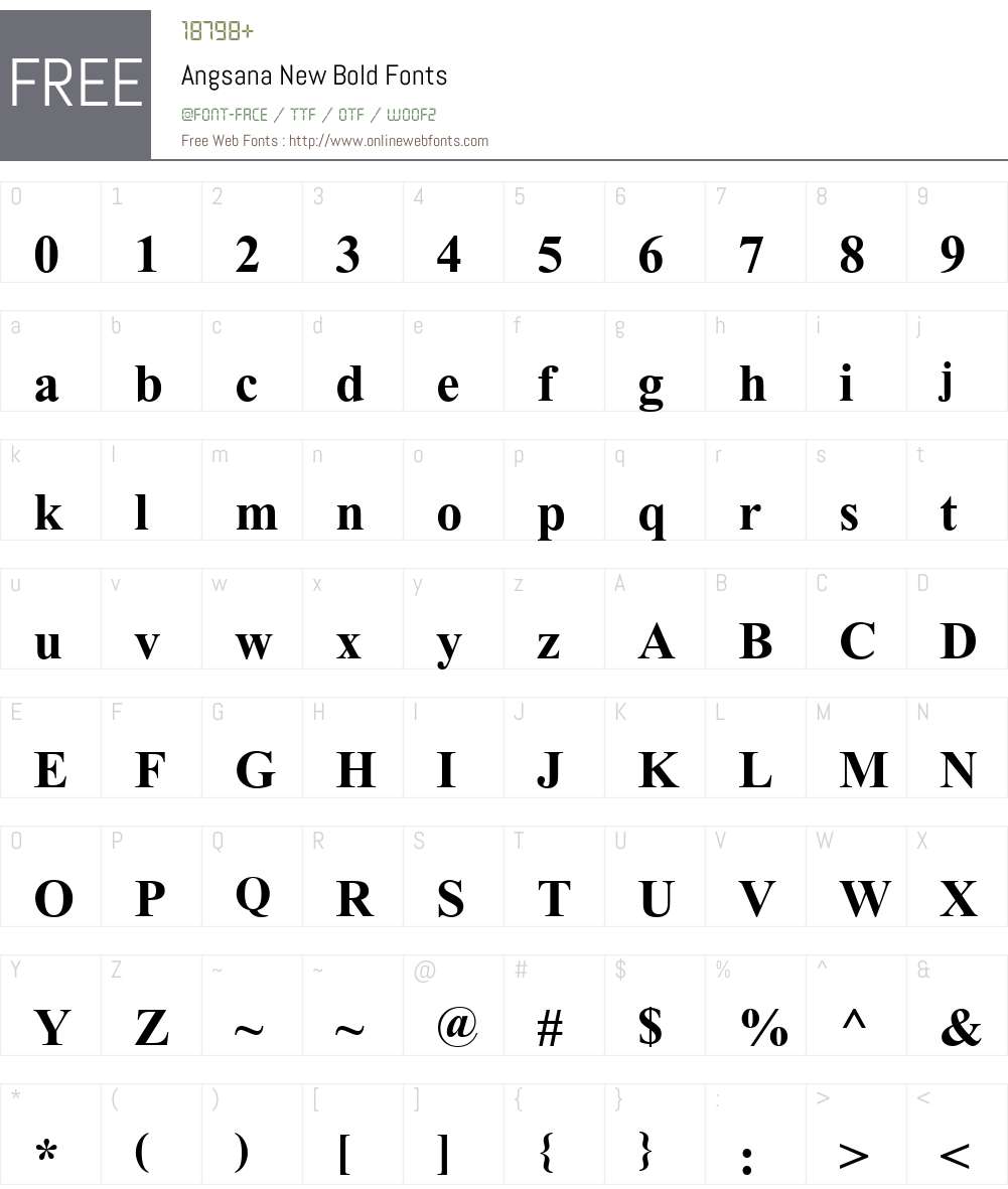 Angsana New Font Screenshots
