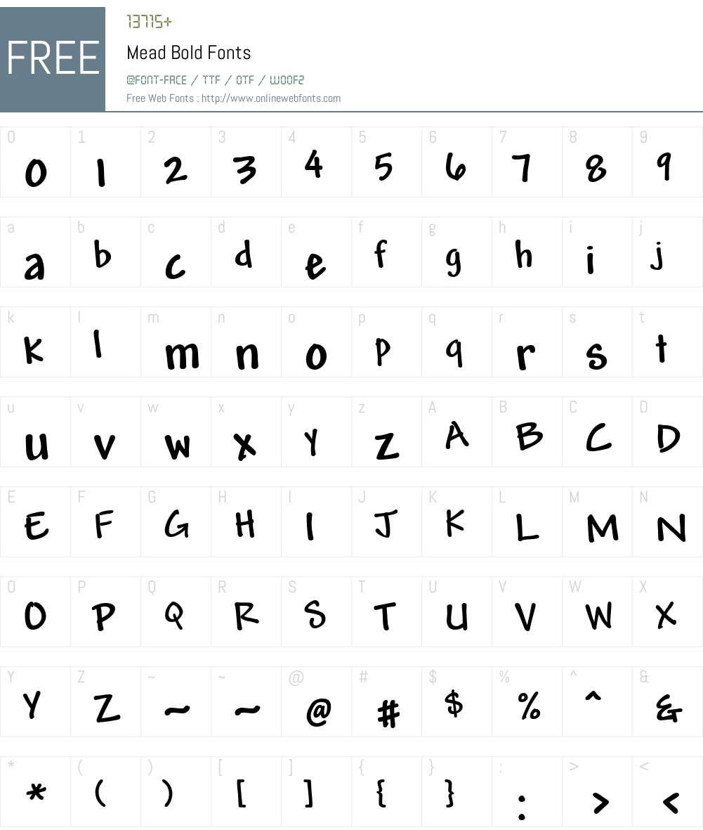 Mead Font Screenshots