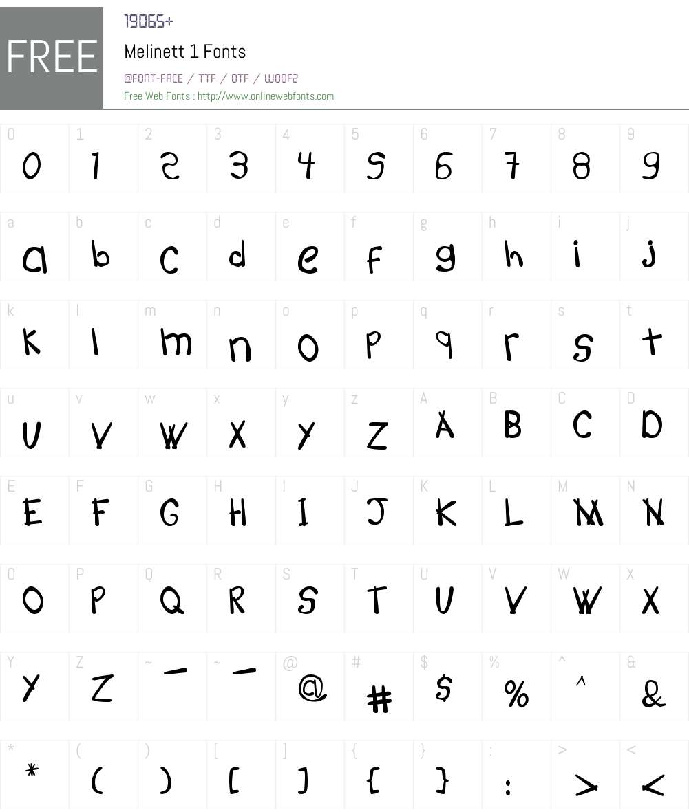 Melinett 1 Font Screenshots