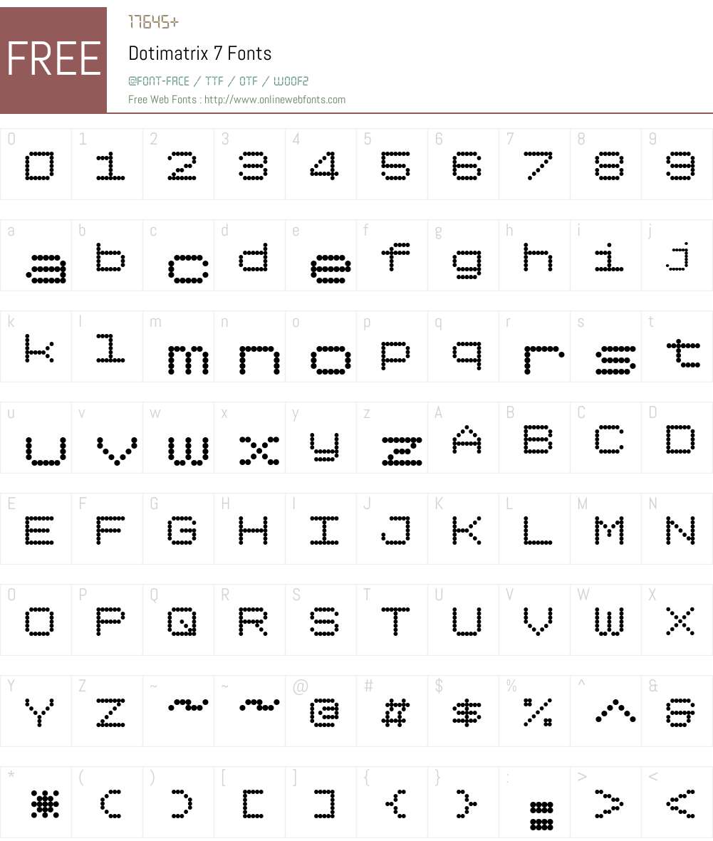 Dotimatrix 7 Font Screenshots