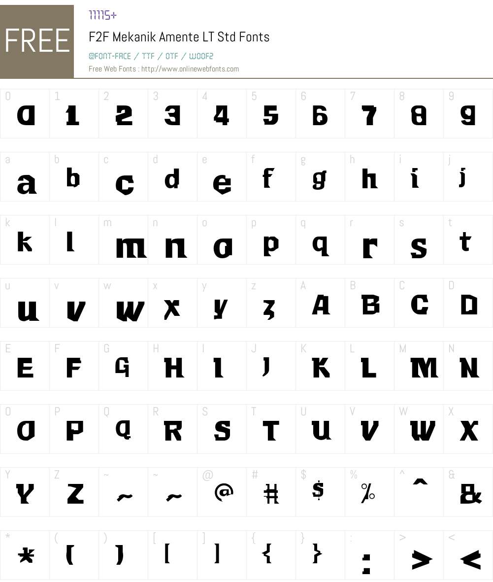 F2F Mekanik Amente LT Std Font Screenshots