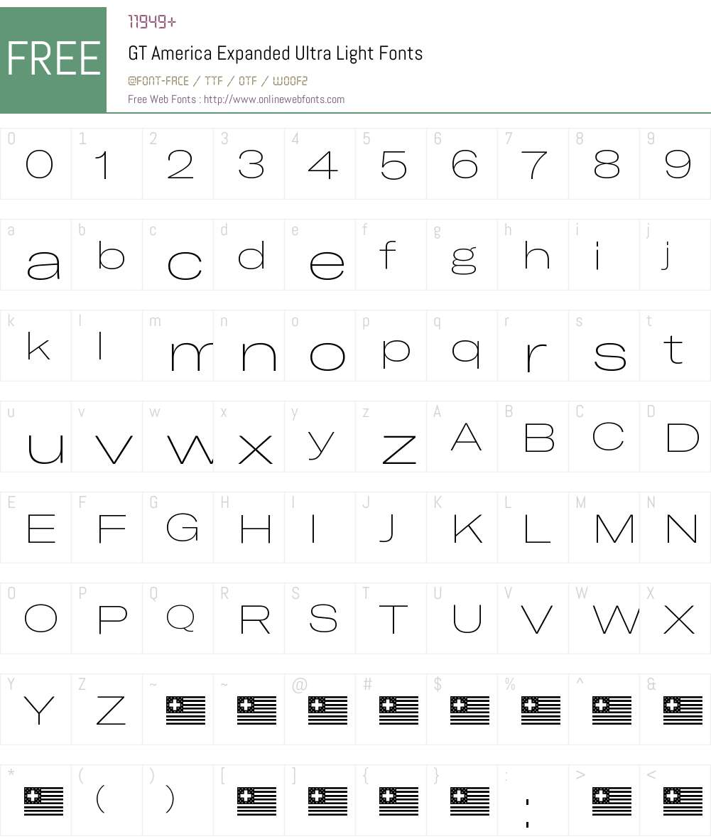 GT America Expanded Ultra Light Font Screenshots