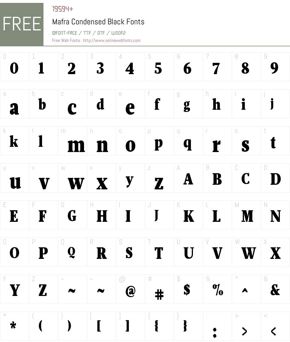Mafra Condensed Black Font Screenshots